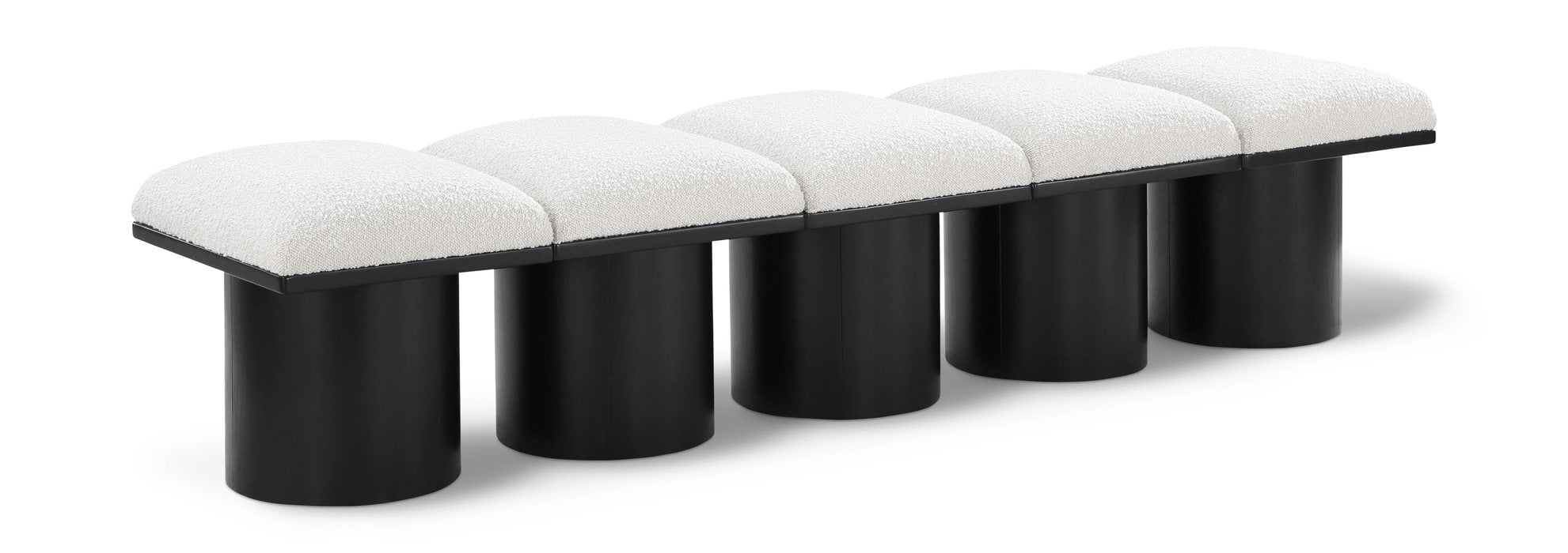 Meridian Furniture - Pavilion Cream Boucle Fabric Upholstered 5pc. Bench - 466Cream-5B - GreatFurnitureDeal