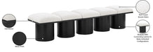 Meridian Furniture - Pavilion Cream Boucle Fabric Upholstered 5pc. Bench - 466Cream-5B - GreatFurnitureDeal