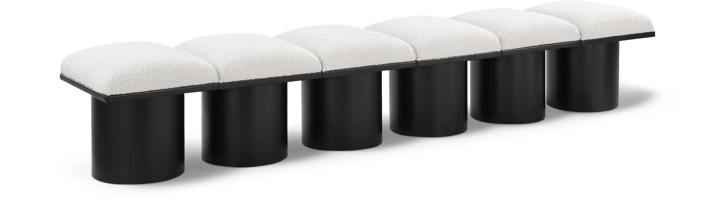 Meridian Furniture - Pavilion Cream Boucle Fabric Upholstered 6pc. Bench - 466Cream-6B - GreatFurnitureDeal