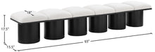 Meridian Furniture - Pavilion Cream Boucle Fabric Upholstered 6pc. Bench - 466Cream-6B - GreatFurnitureDeal