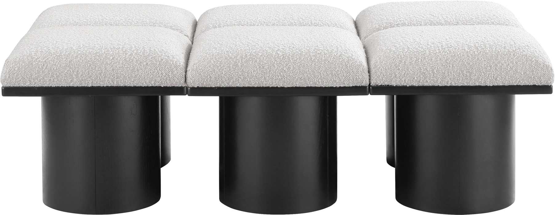 Meridian Furniture - Pavilion Cream Boucle Fabric Upholstered 6pc. Bench - 466Cream-6C - GreatFurnitureDeal
