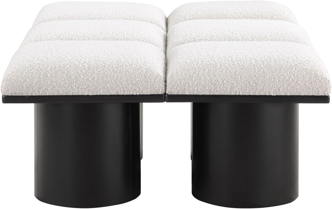 Meridian Furniture - Pavilion Cream Boucle Fabric Upholstered 6pc. Bench - 466Cream-6C - GreatFurnitureDeal