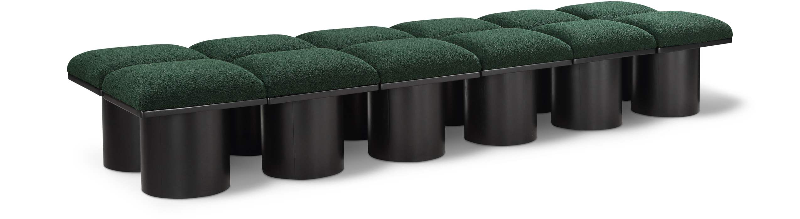 Meridian Furniture - Pavilion Green Boucle Fabric Upholstered 12pc. Bench - 466Green-12C - GreatFurnitureDeal