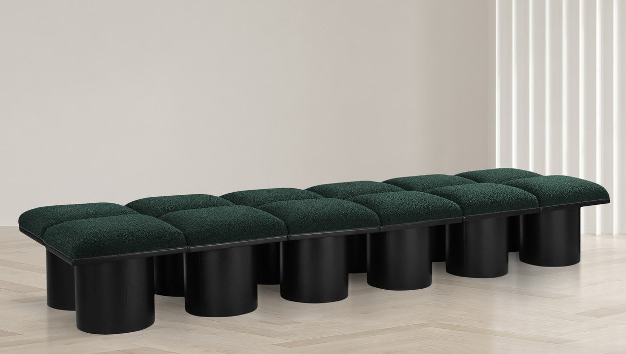 Meridian Furniture - Pavilion Green Boucle Fabric Upholstered 12pc. Bench - 466Green-12C - GreatFurnitureDeal