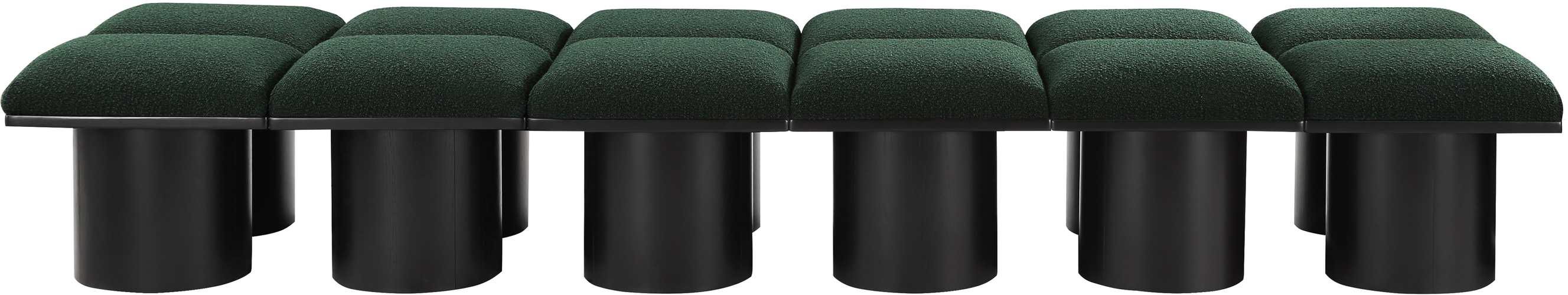 Meridian Furniture - Pavilion Green Boucle Fabric Upholstered 12pc. Bench - 466Green-12C - GreatFurnitureDeal