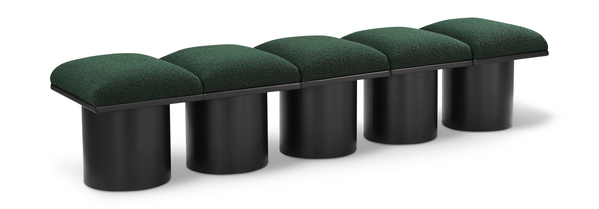Meridian Furniture - Pavilion Green Boucle Fabric Upholstered 5pc. Bench - 466Green-5B - GreatFurnitureDeal