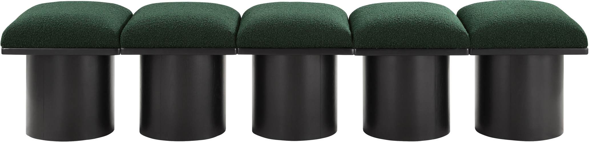 Meridian Furniture - Pavilion Green Boucle Fabric Upholstered 5pc. Bench - 466Green-5B - GreatFurnitureDeal