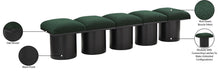 Meridian Furniture - Pavilion Green Boucle Fabric Upholstered 5pc. Bench - 466Green-5B - GreatFurnitureDeal