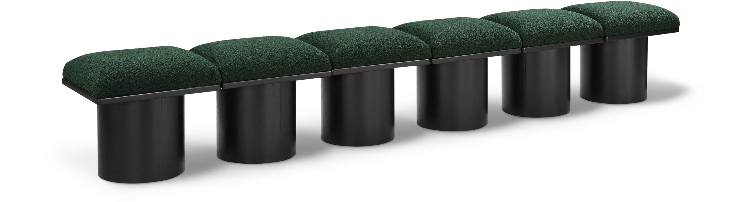 Meridian Furniture - Pavilion Green Boucle Fabric Upholstered 6pc. Bench - 466Green-6A - GreatFurnitureDeal