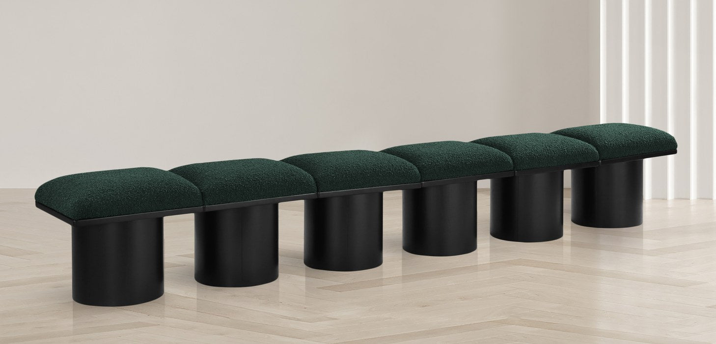 Meridian Furniture - Pavilion Green Boucle Fabric Upholstered 6pc. Bench - 466Green-6A - GreatFurnitureDeal