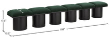 Meridian Furniture - Pavilion Green Boucle Fabric Upholstered 6pc. Bench - 466Green-6A - GreatFurnitureDeal