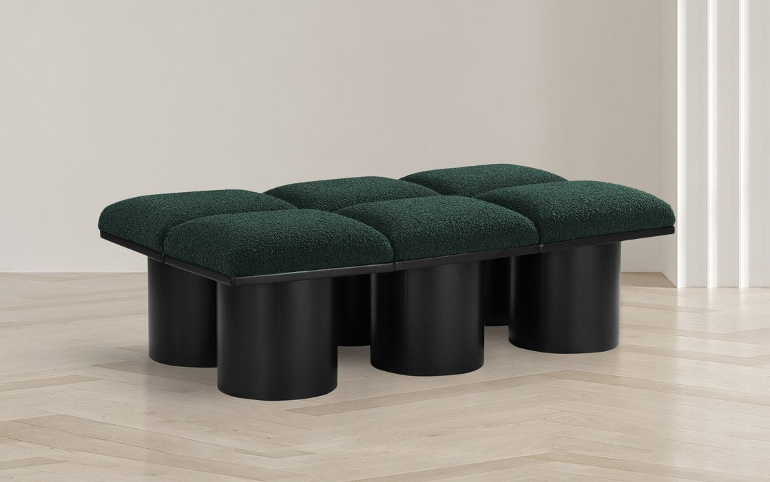 Meridian Furniture - Pavilion Green Boucle Fabric Upholstered 6pc. Bench - 466Green-6C - GreatFurnitureDeal