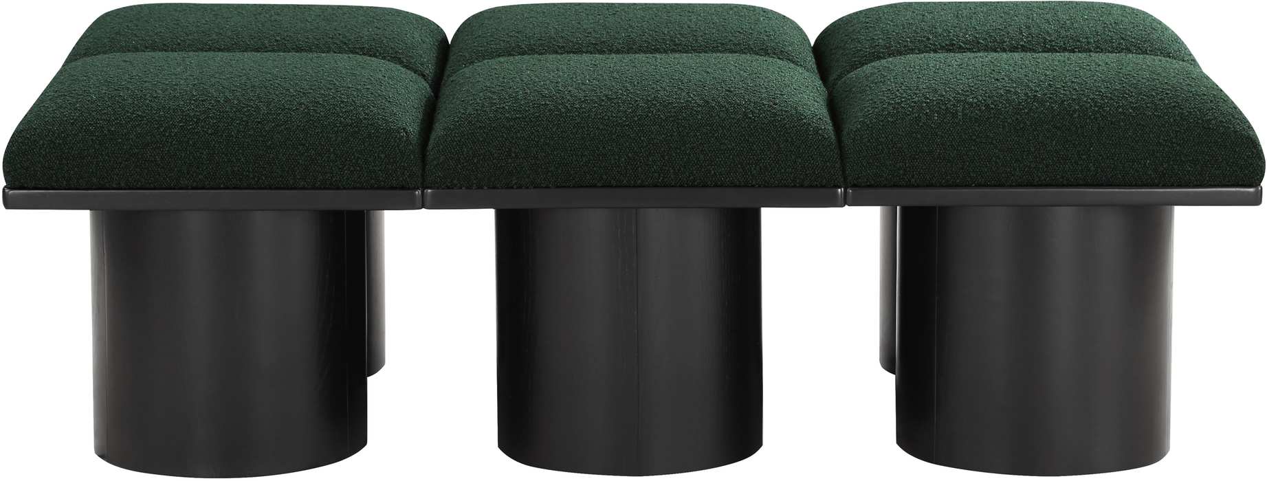Meridian Furniture - Pavilion Green Boucle Fabric Upholstered 6pc. Bench - 466Green-6C - GreatFurnitureDeal