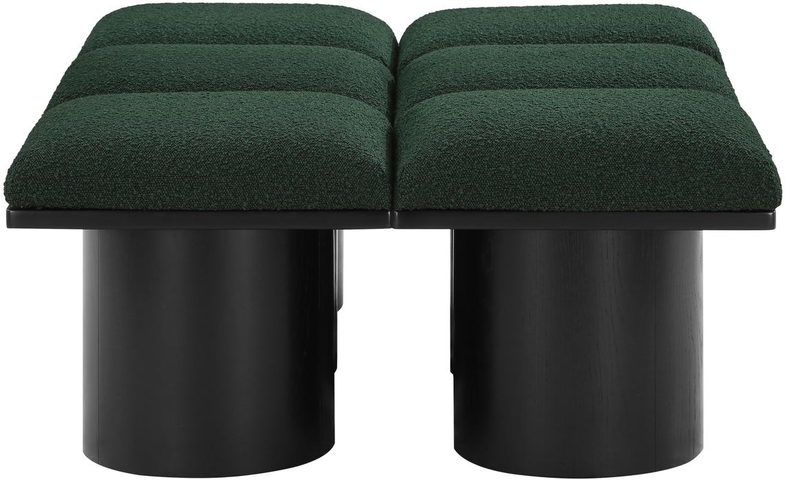 Meridian Furniture - Pavilion Green Boucle Fabric Upholstered 6pc. Bench - 466Green-6C - GreatFurnitureDeal