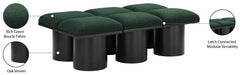 Meridian Furniture - Pavilion Green Boucle Fabric Upholstered 6pc. Bench - 466Green-6C - GreatFurnitureDeal
