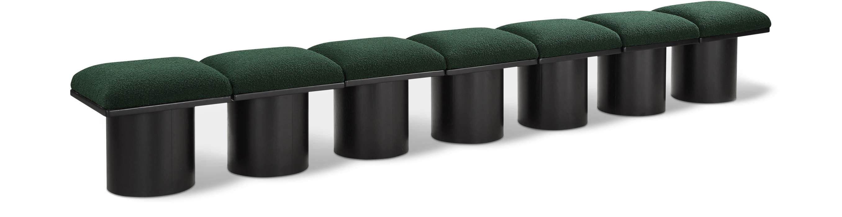 Meridian Furniture - Pavilion Green Boucle Fabric Upholstered 7pc. Bench - 466Green-7A - GreatFurnitureDeal