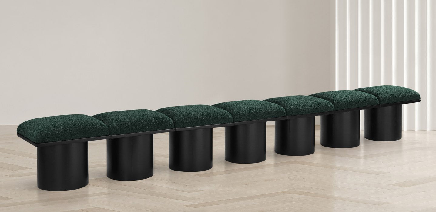 Meridian Furniture - Pavilion Green Boucle Fabric Upholstered 7pc. Bench - 466Green-7A - GreatFurnitureDeal