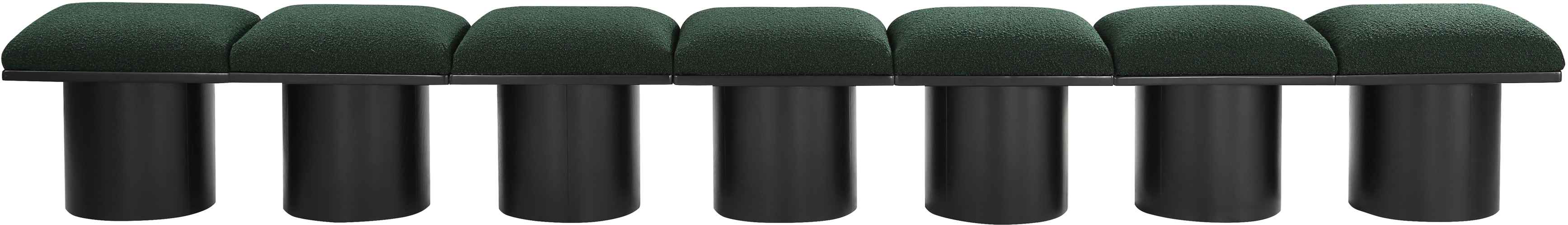 Meridian Furniture - Pavilion Green Boucle Fabric Upholstered 7pc. Bench - 466Green-7A - GreatFurnitureDeal