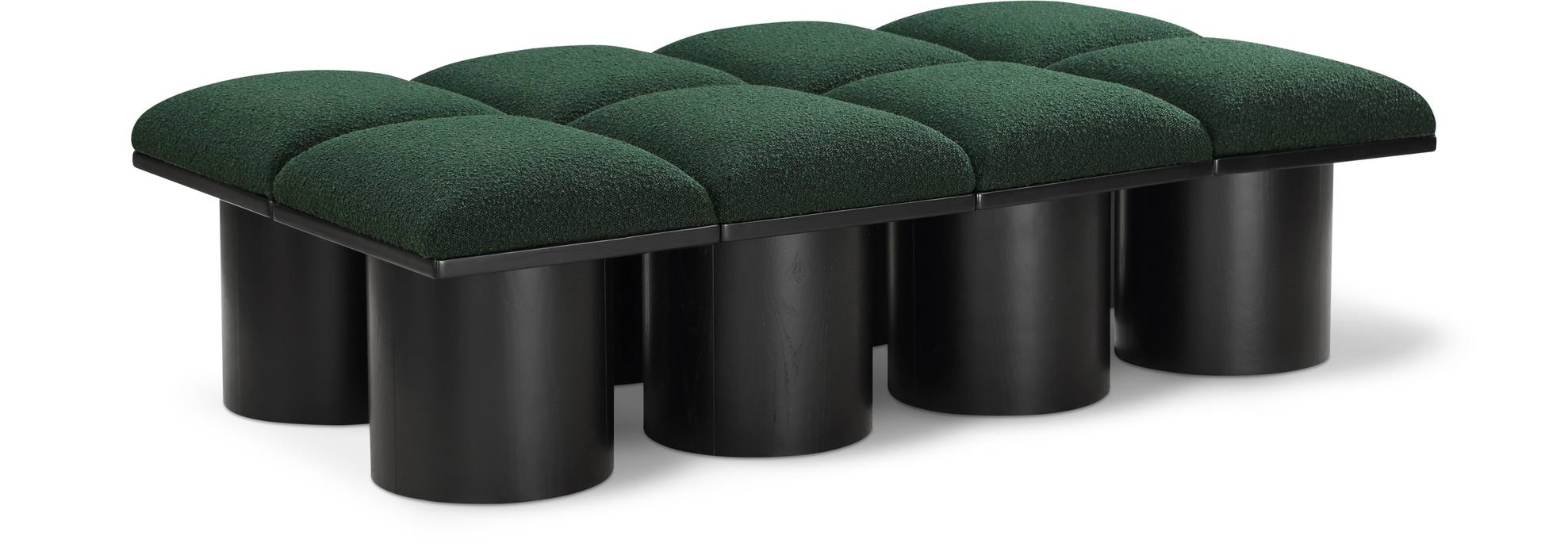Meridian Furniture - Pavilion Green Boucle Fabric Upholstered 8pc. Bench - 466Green-8D - GreatFurnitureDeal