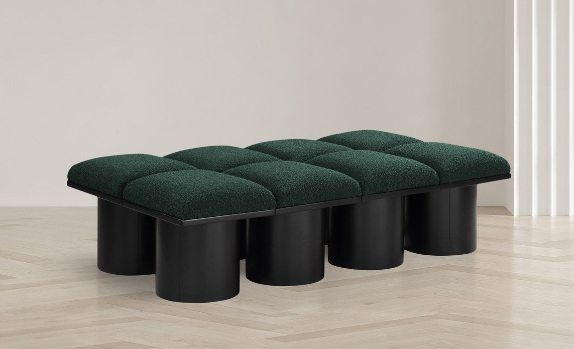 Meridian Furniture - Pavilion Green Boucle Fabric Upholstered 8pc. Bench - 466Green-8D - GreatFurnitureDeal