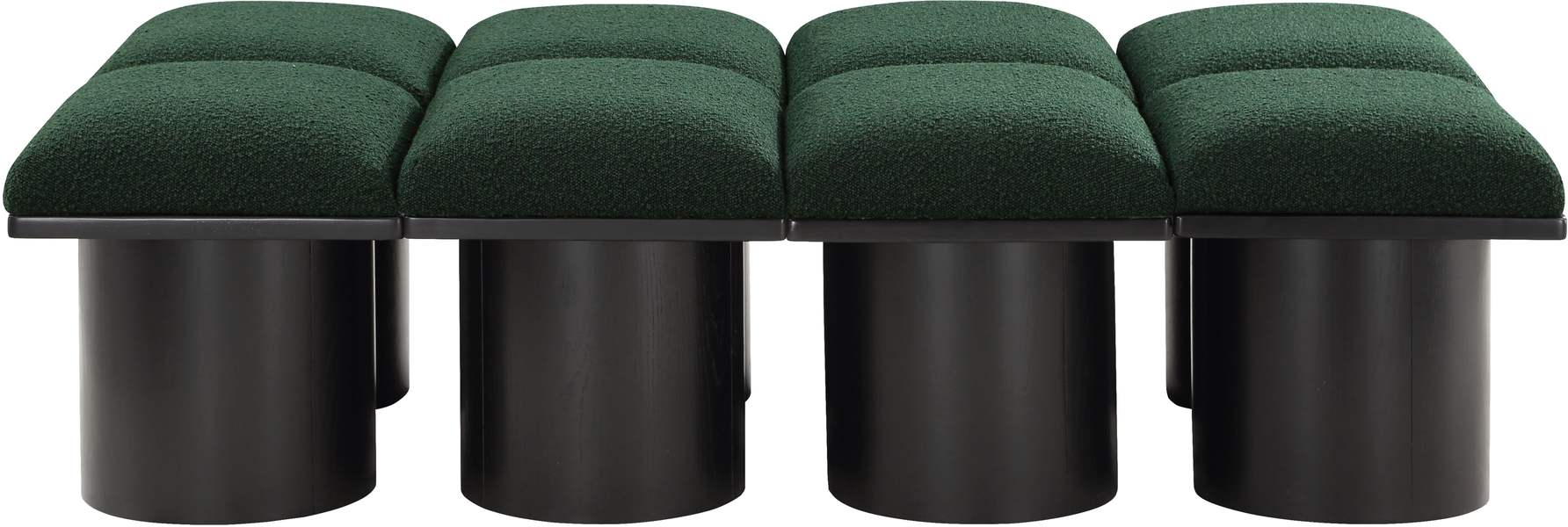 Meridian Furniture - Pavilion Green Boucle Fabric Upholstered 8pc. Bench - 466Green-8D - GreatFurnitureDeal