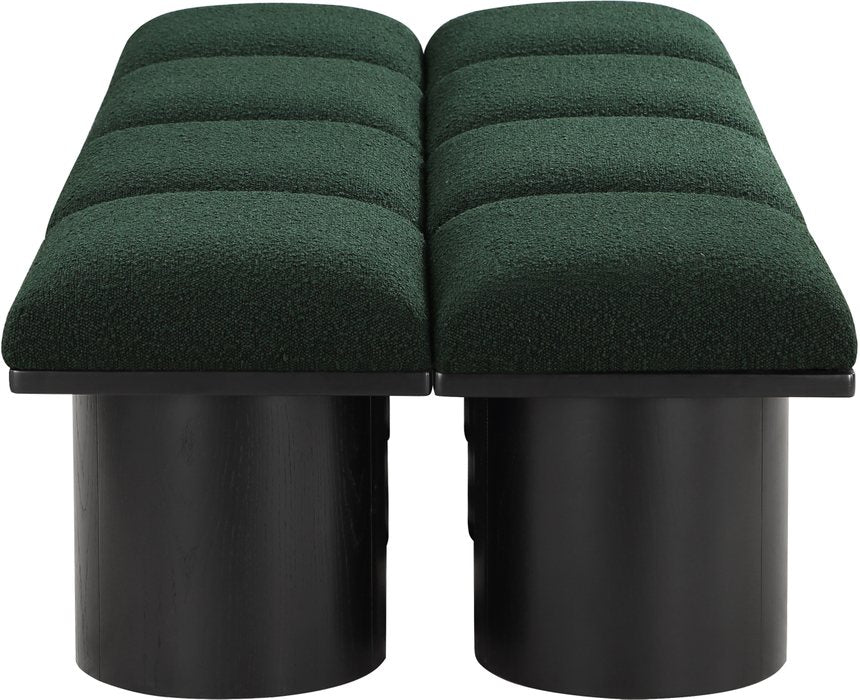 Meridian Furniture - Pavilion Green Boucle Fabric Upholstered 8pc. Bench - 466Green-8D - GreatFurnitureDeal