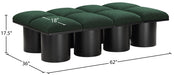 Meridian Furniture - Pavilion Green Boucle Fabric Upholstered 8pc. Bench - 466Green-8D - GreatFurnitureDeal