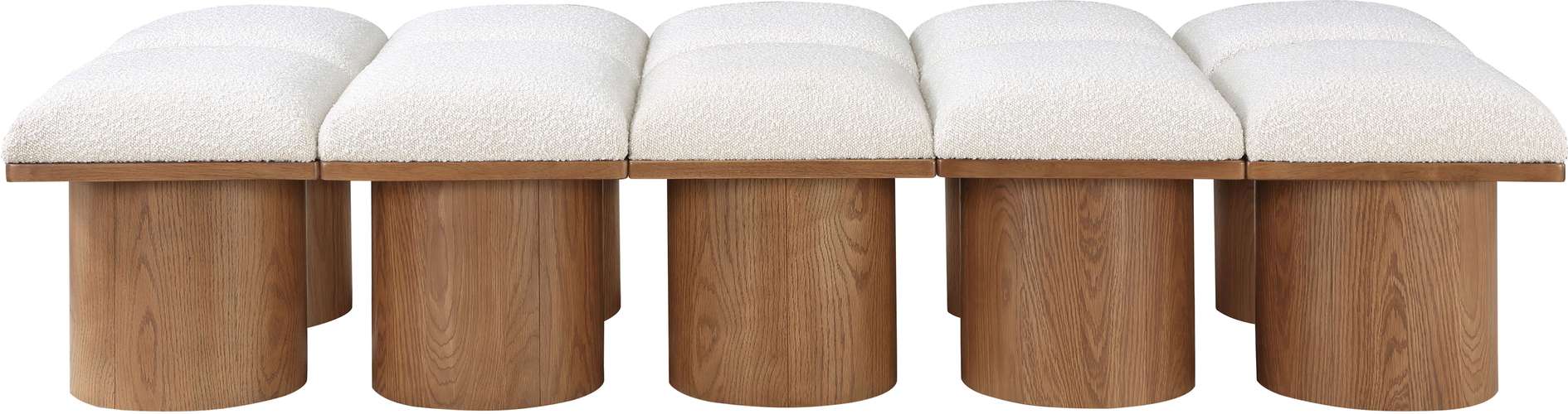 Meridian Furniture - Pavilion Cream Boucle Fabric Upholstered 10pc. Bench - 467Cream-10D - GreatFurnitureDeal