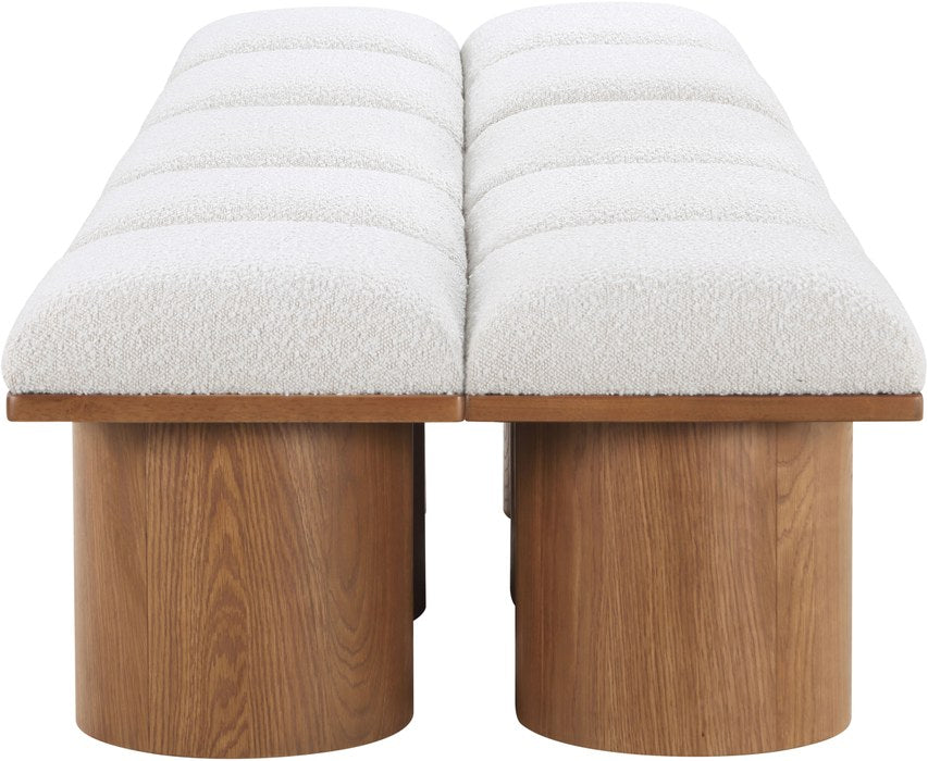 Meridian Furniture - Pavilion Cream Boucle Fabric Upholstered 10pc. Bench - 467Cream-10D - GreatFurnitureDeal