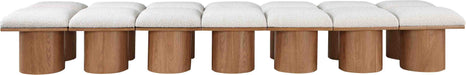 Meridian Furniture - Pavilion Cream Boucle Fabric Upholstered 14pc. Bench - 467Cream-14C - GreatFurnitureDeal