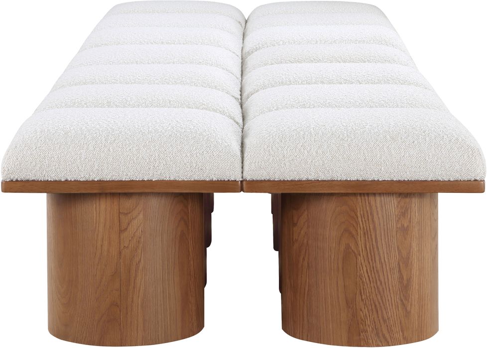 Meridian Furniture - Pavilion Cream Boucle Fabric Upholstered 14pc. Bench - 467Cream-14C - GreatFurnitureDeal