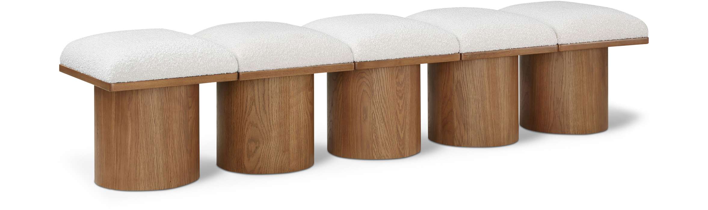 Meridian Furniture - Pavilion Cream Boucle Fabric Upholstered 5pc. Bench - 467Cream-5B - GreatFurnitureDeal