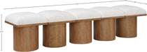 Meridian Furniture - Pavilion Cream Boucle Fabric Upholstered 5pc. Bench - 467Cream-5B - GreatFurnitureDeal