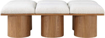 Meridian Furniture - Pavilion Cream Boucle Fabric Upholstered 6pc. Bench - 467Cream-6C - GreatFurnitureDeal