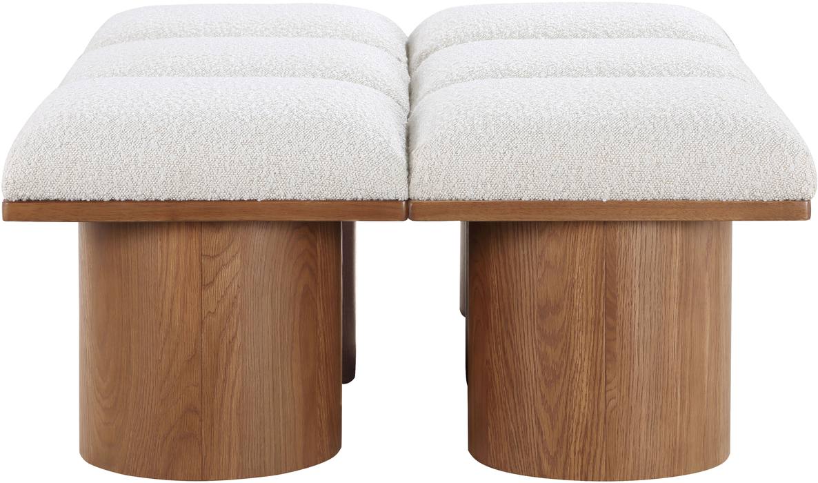 Meridian Furniture - Pavilion Cream Boucle Fabric Upholstered 6pc. Bench - 467Cream-6C - GreatFurnitureDeal