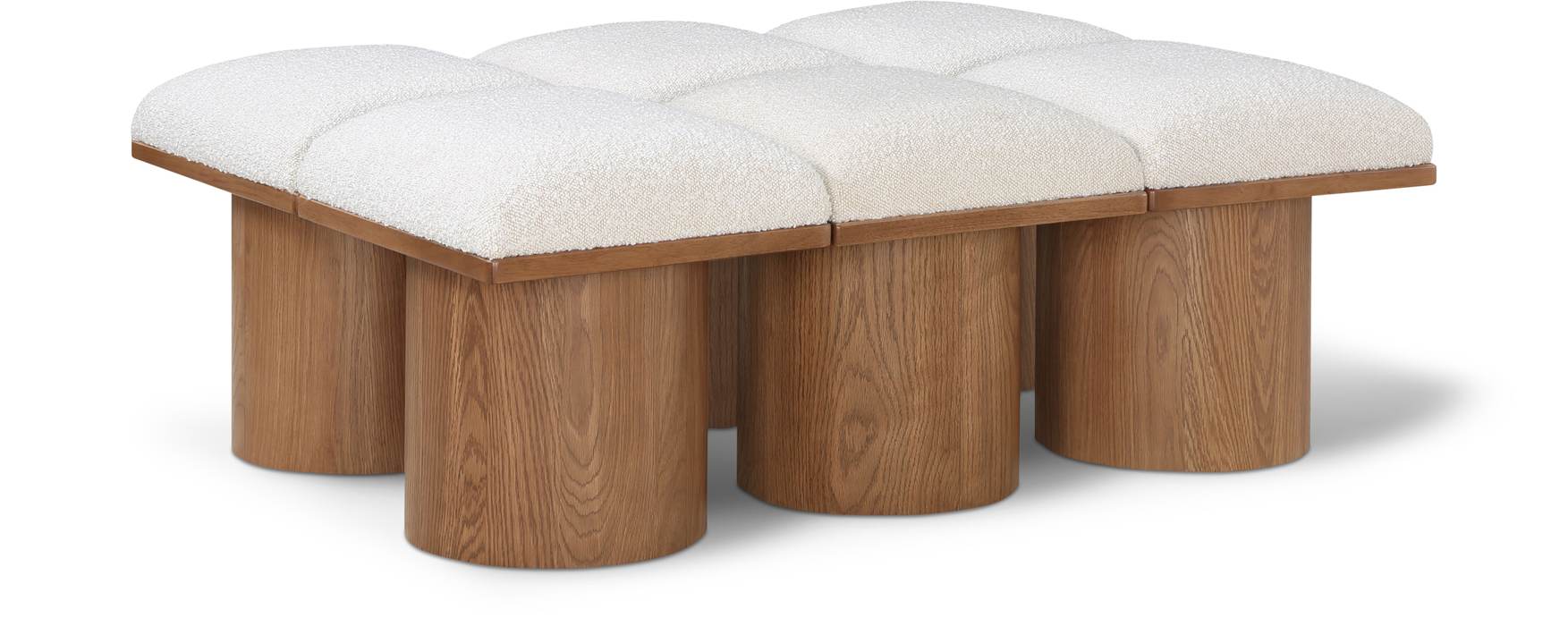 Meridian Furniture - Pavilion Cream Boucle Fabric Upholstered 6pc. Bench - 467Cream-6D - GreatFurnitureDeal