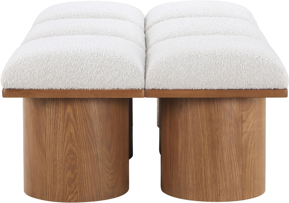 Meridian Furniture - Pavilion Cream Boucle Fabric Upholstered 6pc. Bench - 467Cream-6D - GreatFurnitureDeal
