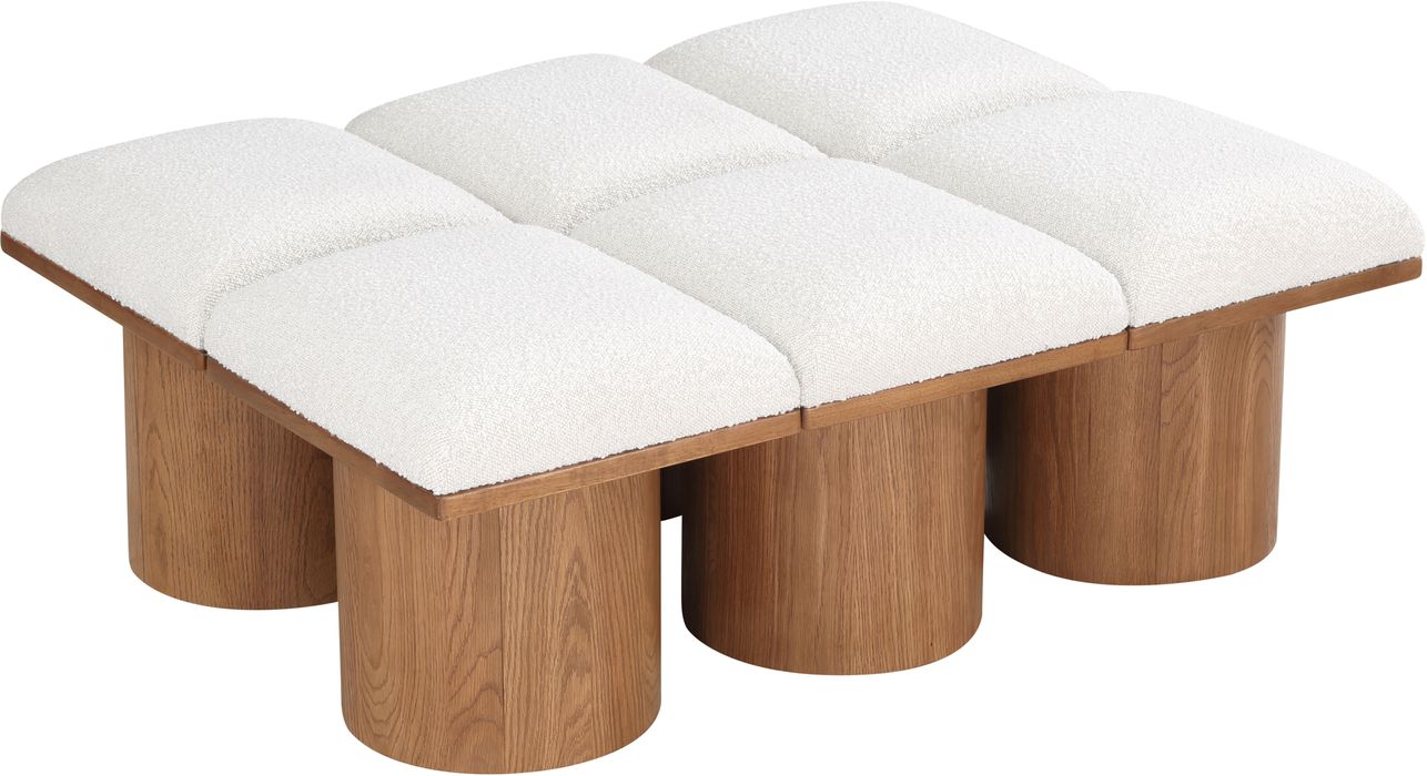 Meridian Furniture - Pavilion Cream Boucle Fabric Upholstered 6pc. Bench - 467Cream-6D - GreatFurnitureDeal