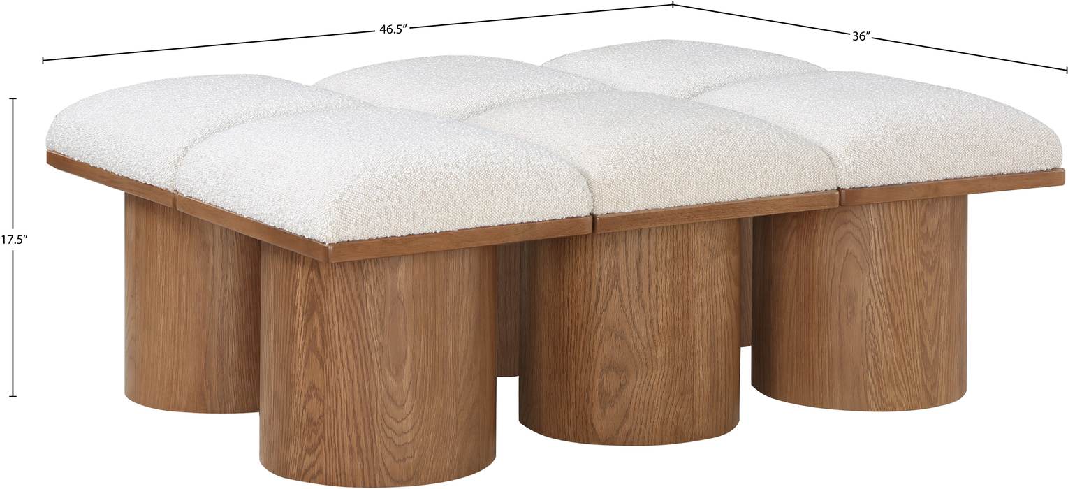 Meridian Furniture - Pavilion Cream Boucle Fabric Upholstered 6pc. Bench - 467Cream-6D - GreatFurnitureDeal