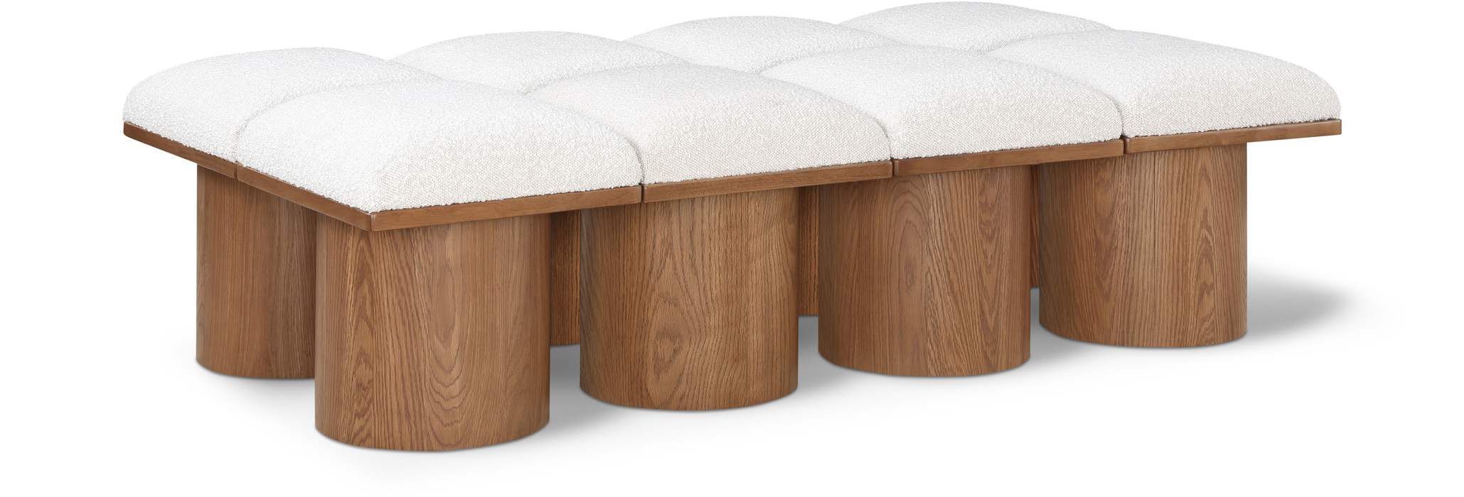 Meridian Furniture - Pavilion Cream Boucle Fabric Upholstered 8pc. Bench - 467Cream-8D - GreatFurnitureDeal