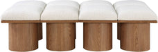 Meridian Furniture - Pavilion Cream Boucle Fabric Upholstered 8pc. Bench - 467Cream-8D - GreatFurnitureDeal
