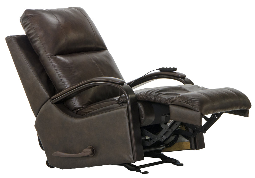 Catnapper - Gianni Power Lay Flat Recliner w-Heat & Massage in Cocoa - 647057-COCOA