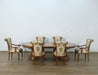 European Furniture - Veronica Dining Table in Antique Walnut and Dark Gold Leaf - 47076-DT - GreatFurnitureDeal