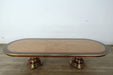 European Furniture - Veronica Dining Table in Antique Walnut and Dark Gold Leaf - 47076-DT - GreatFurnitureDeal