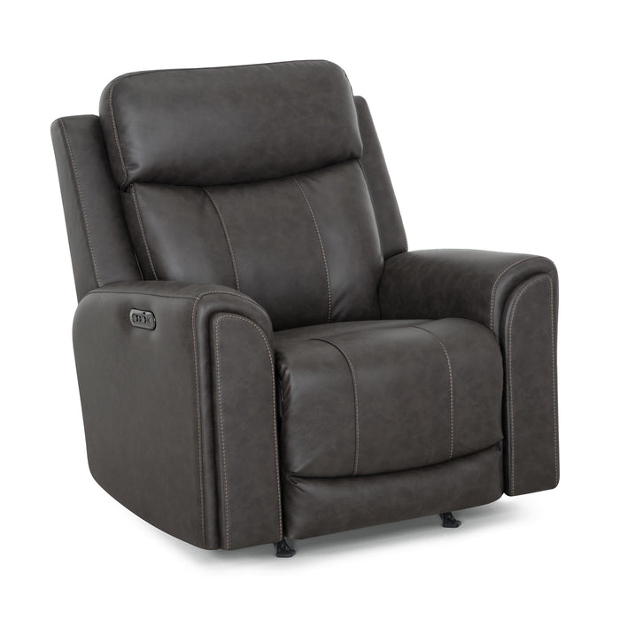 Franklin Furniture - 4730 Argent Power Rocker Recliner w/ Air Massage/Power Headrest/Arm Storage/USB Charging in Duvall Slate - 99288-SLATE