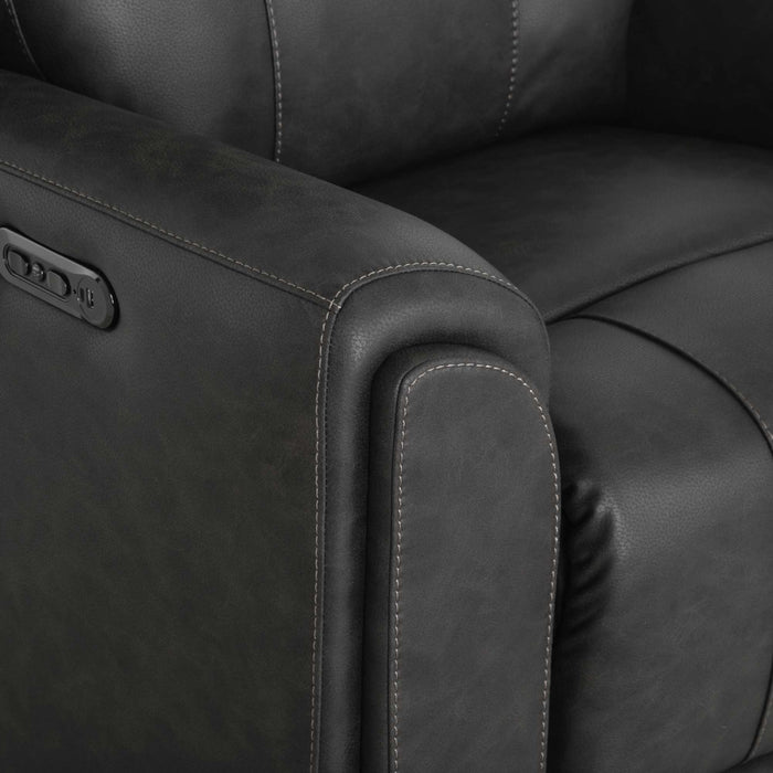 Franklin Furniture - 4730 Argent Power Rocker Recliner w/ Air Massage/Power Headrest/Arm Storage/USB Charging in Duvall Slate - 99288-SLATE