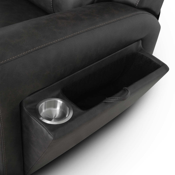Franklin Furniture - 4730 Argent Power Rocker Recliner w/ Air Massage/Power Headrest/Arm Storage/USB Charging in Duvall Slate - 99288-SLATE