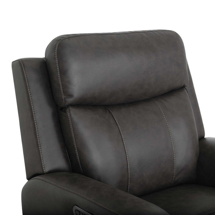 Franklin Furniture - 4730 Argent Power Rocker Recliner w/ Air Massage/Power Headrest/Arm Storage/USB Charging in Duvall Slate - 99288-SLATE