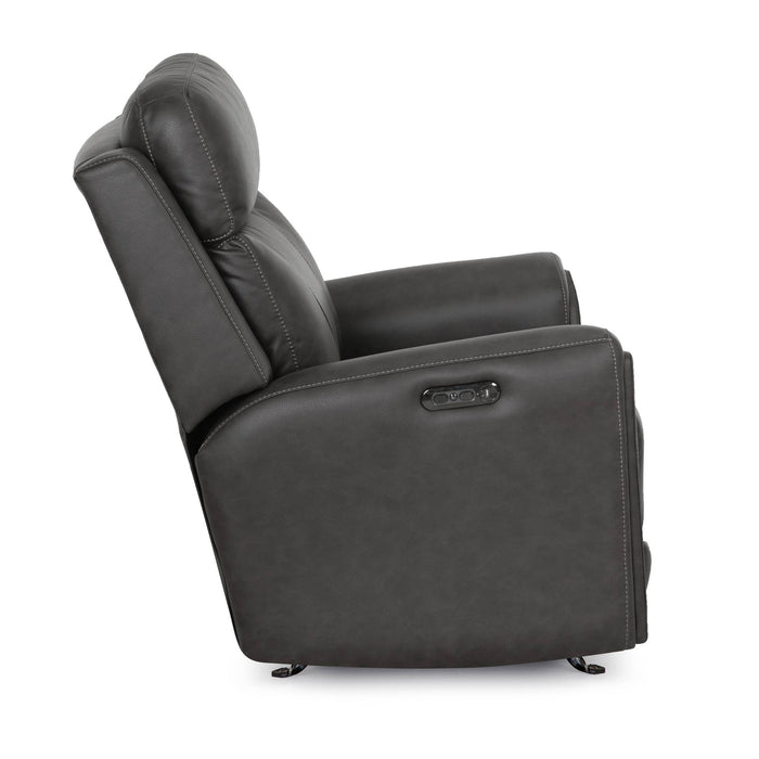 Franklin Furniture - 4730 Argent Power Rocker Recliner w/ Air Massage/Power Headrest/Arm Storage/USB Charging in Duvall Slate - 99288-SLATE