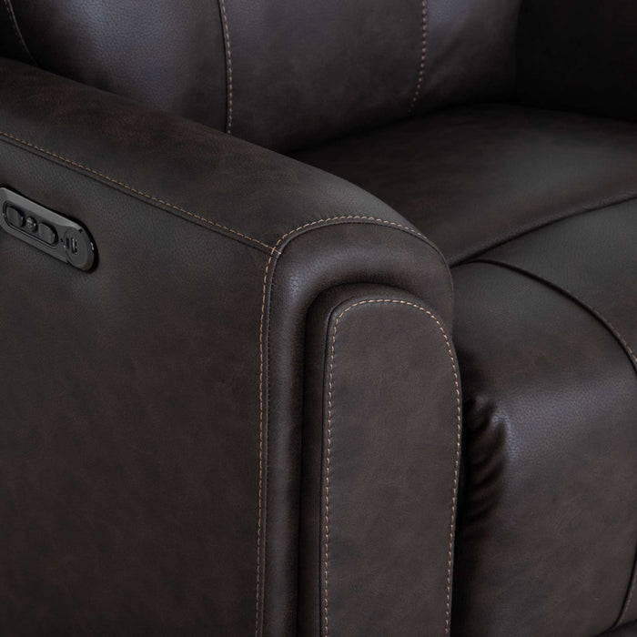 Franklin Furniture - 4730 Argent Power Rocker Recliner w/ Air Massage/Power Headrest/Arm Storage/USB Charging in Duvall Coffee - 99288-COFFEE - GreatFurnitureDeal